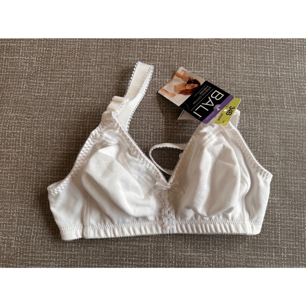 Bali Stretch Cotton Wirefree Bra White 34B Style DF3036 M-Frame Support